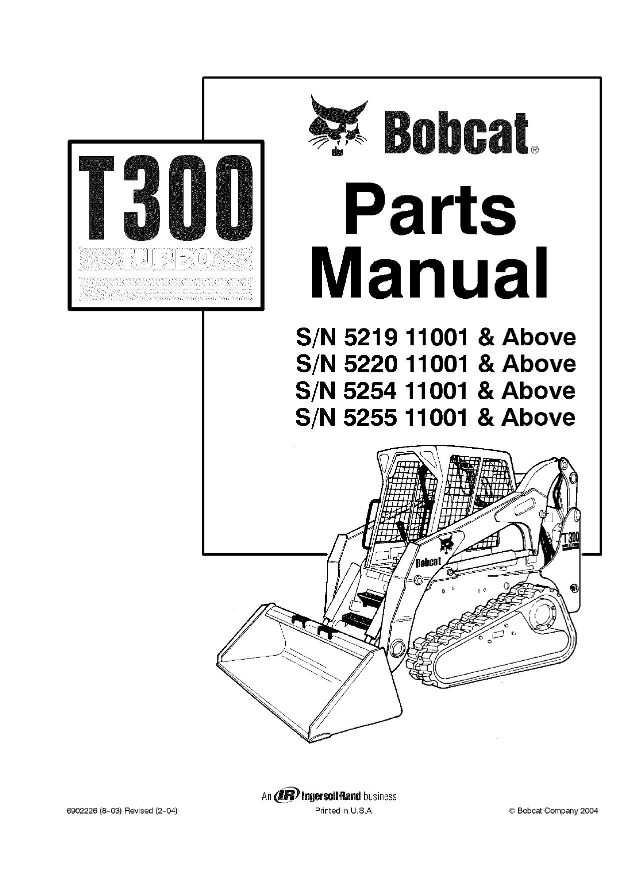 T300 G parts manual Bobcat
